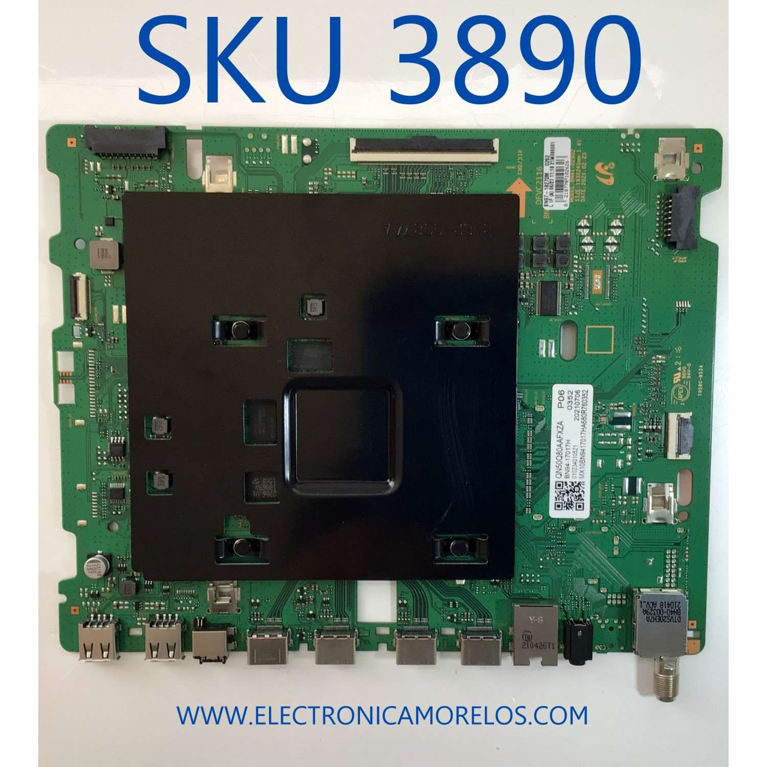 MAIN PARA SMART TV SAMSUNG 4K (3840 X 2160) CON QLED HDR / NUMERO DE PARTE BN94-17017H / BN41-02902 / BN9417017H / BN97-18270M / DISPLAY BN96-52426A / t500qvn04.5 / PANEL CY-TA050FKAV1H / MODELOQN50Q80AAFXZA AA01